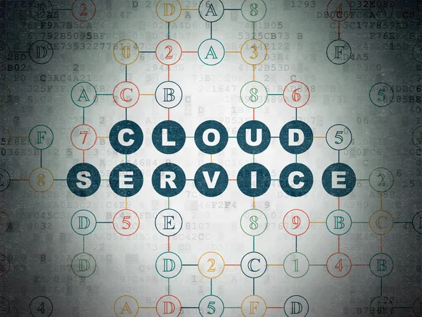 Концепция облачных вычислений: облачный сервис на фоне цифровой документации — стоковое фото