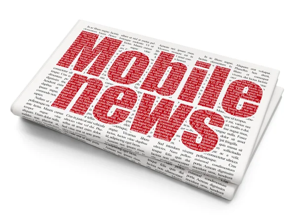 Concepto de noticias: Noticias móviles en el fondo del periódico —  Fotos de Stock
