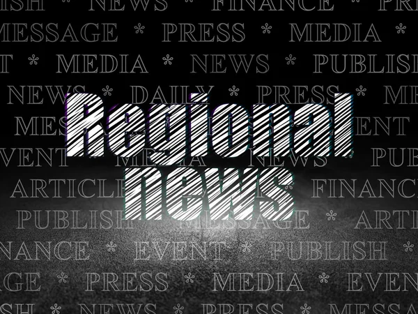 Концепция новостей: региональные новости в гранж-темной комнате — стоковое фото