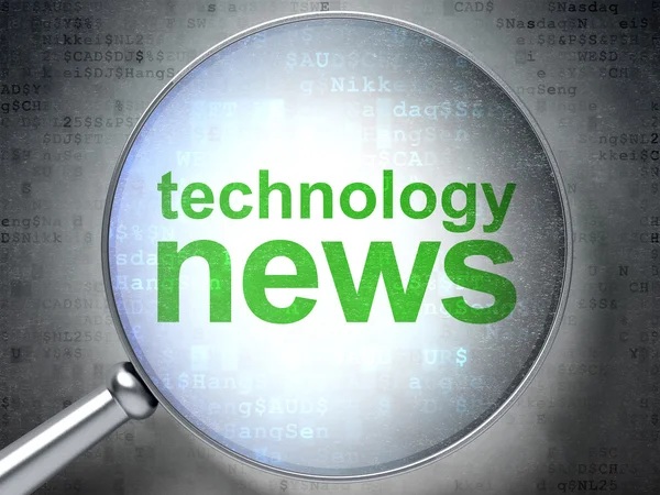 News concept: Tecnologia News con vetro ottico — Foto Stock