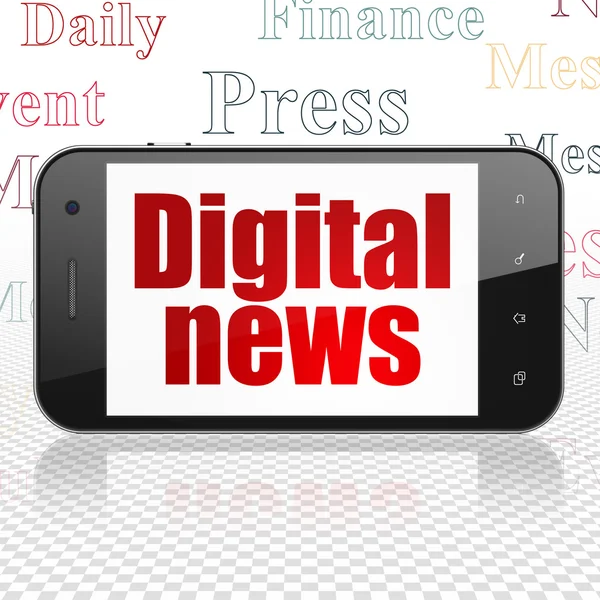 News concept: Smartphone with Digital News on display — Stock Photo, Image