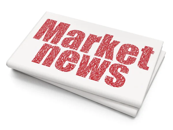 Concepto de noticias: Noticias de mercado en el fondo del periódico en blanco —  Fotos de Stock