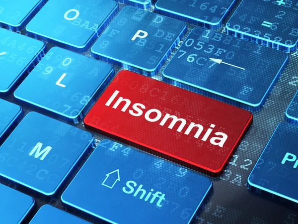 Healthcare concept: Insomnia on computer keyboard background — Stock Photo, Image