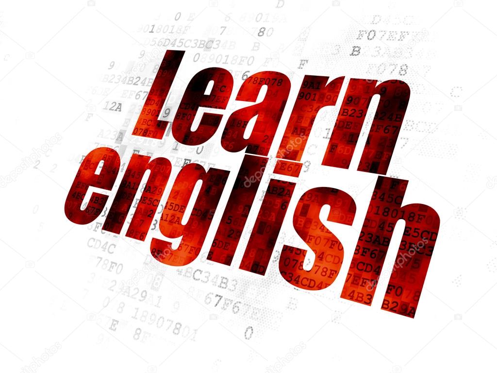 Learning concept: Learn English on Digital background — Stock Photo