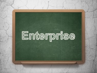 Finans Konsept: kuruluş kara tahta arka plan üzerinde