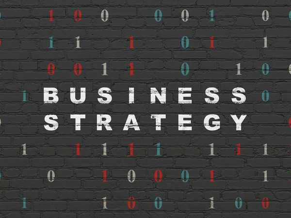 Koncepce podnikání: obchodní strategie na zeď na pozadí — Stock fotografie