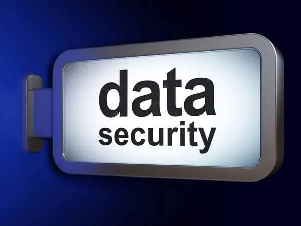 Концепция защиты: Безопасность данных на фоне рекламного щита — стоковое фото