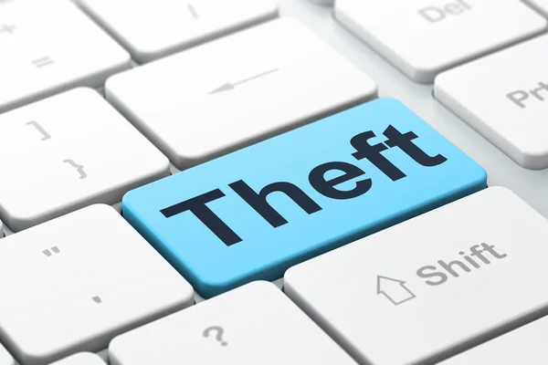 Privacy concept: Theft on computer keyboard background — Stock Photo, Image