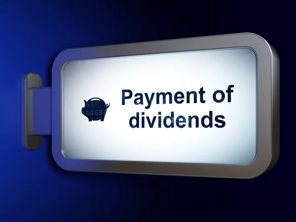 Money concept: uitbetaling van dividenden en spaarpot op Billboard achtergrond — Stockfoto