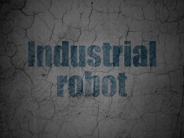 Productieconcept: industriële robot op grunge muur achtergrond — Stockfoto