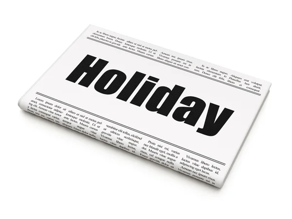 Conceito de férias: manchete de jornal Holiday — Fotografia de Stock
