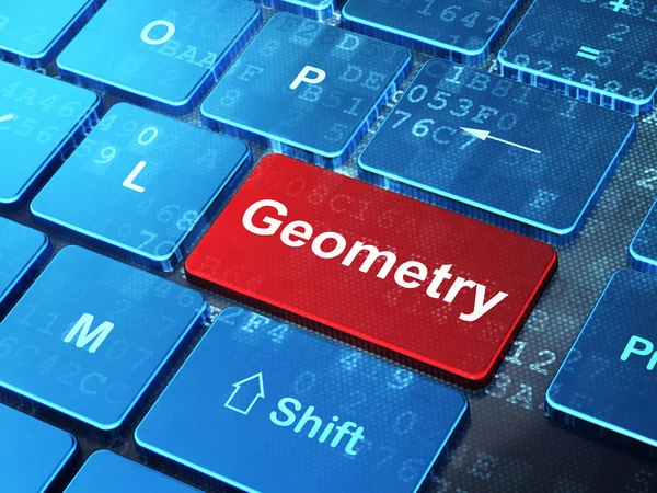 Studying concept: Geometry on computer keyboard background — Stock Photo, Image