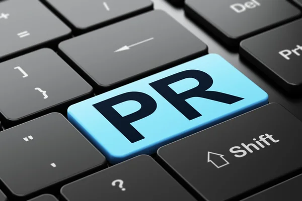 Reclame concept: pr op computer toetsenbord achtergrond — Stockfoto