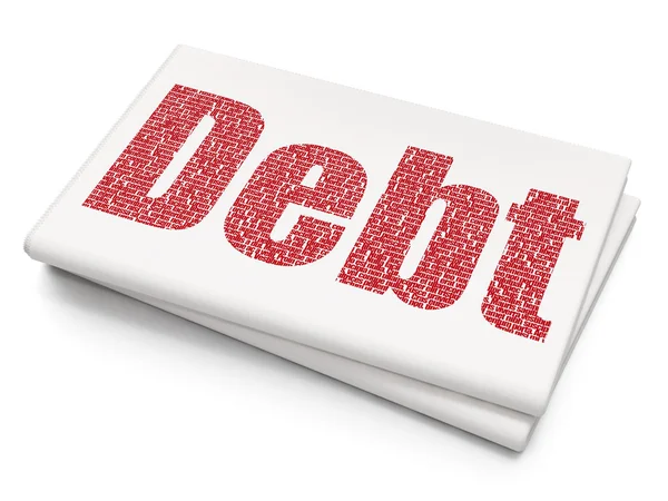 Conceito de moeda: Debt on Blank Newspaper background — Fotografia de Stock