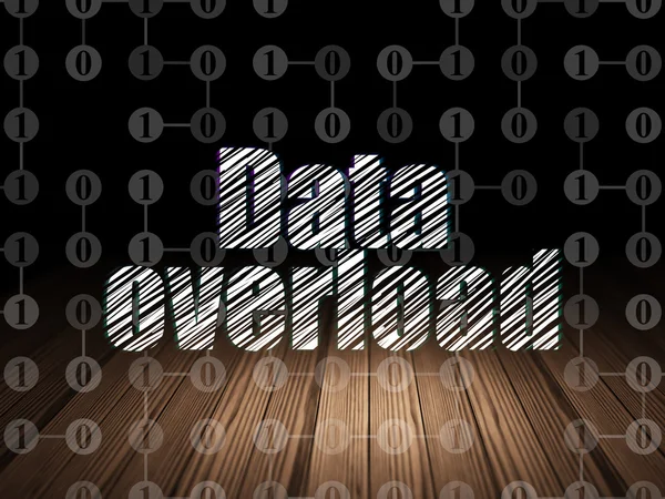 Data concept: Data Overload in grunge dark room — Stock Photo, Image