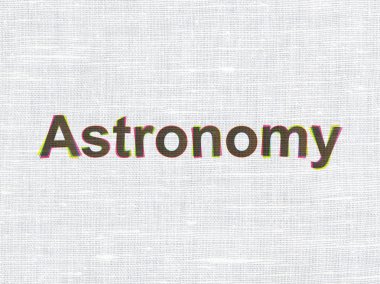 Çalışma konsepti: Kumaş doku arka planı üzerine astronomi