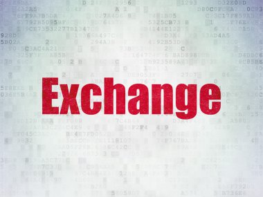 Para birimi kavramı: Exchange dijital veri kağıt arka plan üzerinde