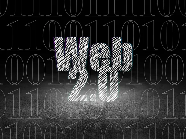 Koncepce designu webu: Web 2.0 v temné místnosti grunge — Stock fotografie