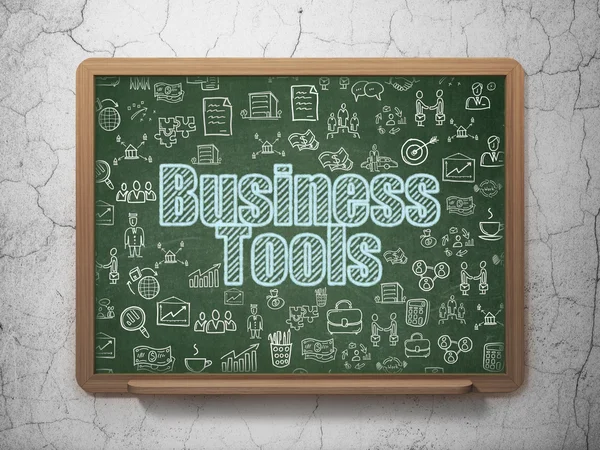 Business concept: Business Tools on School board background — Stock Photo, Image