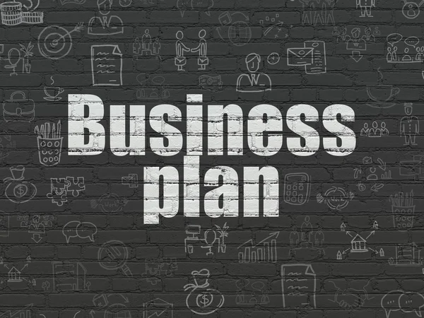 Concept d'entreprise : Plan d'entreprise sur fond de mur — Photo