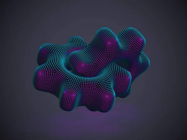 3D γρανάζια από neon dots σε γκρι φόντο. — Διανυσματικό Αρχείο