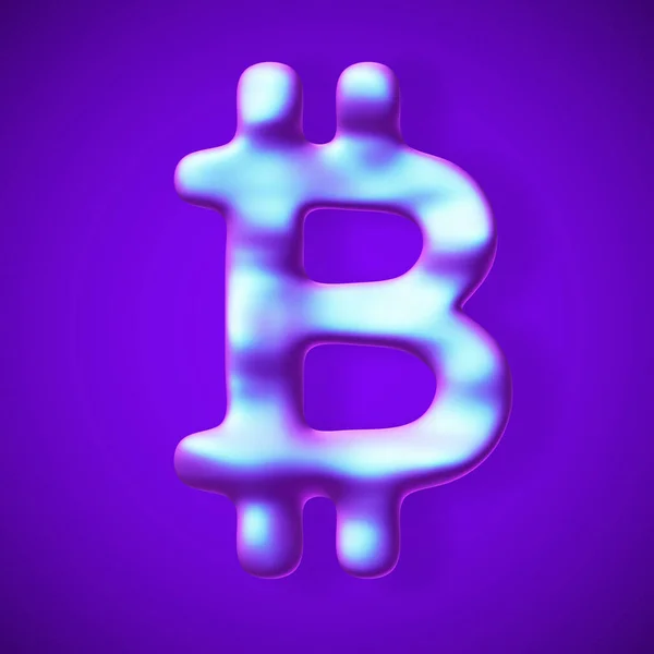 Bitcoin crypto currency 3D icon — Stock Vector