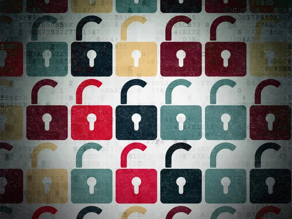 Protection concept: Opened Padlock icons on background Stock Image