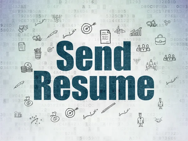 Business concept: Send Resume on digital background — Stock Photo, Image