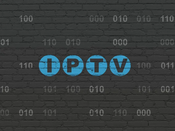 Web designkoncept: Iptv på väggen bakgrund — Stockfoto