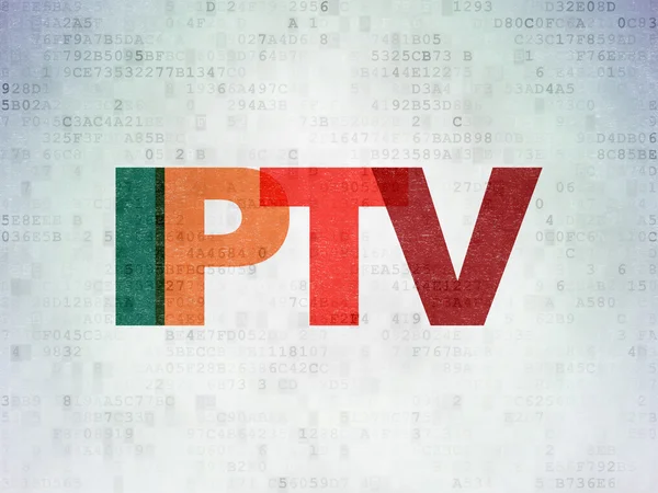 Концепция веб-разработки: IPTV на цифровом фоне — стоковое фото