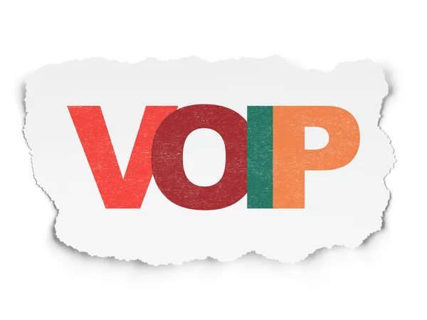 Έννοια σχεδίου Web: Voip σε φόντο σχισμένο χαρτί — Φωτογραφία Αρχείου