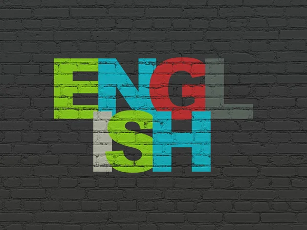 Concepto educativo: Inglés en el fondo de la pared —  Fotos de Stock