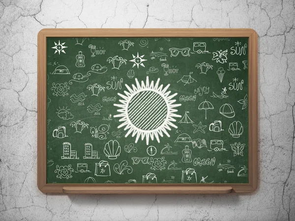 Concepto de viaje: Sun on School Board background — Foto de Stock