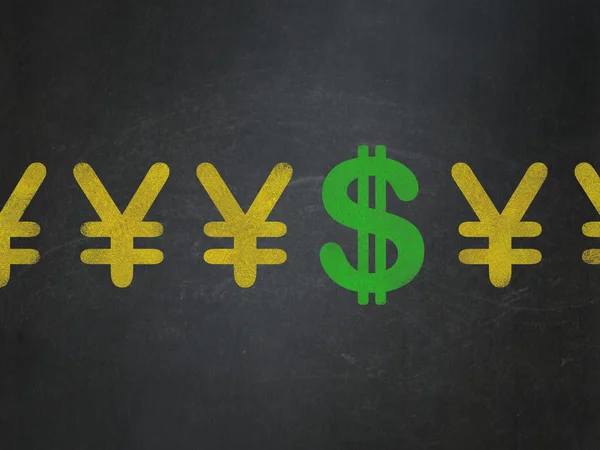 Währungskonzept: grüne Dollar-Ikone auf Schultafel Hintergrund — Stockfoto