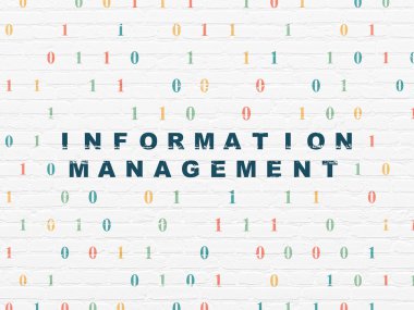Bilgi kavramı: duvar arka plan üzerinde bilgi yönetimi
