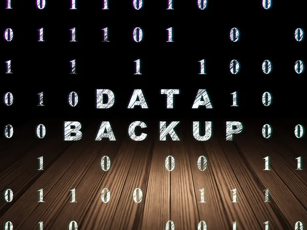 Information concept: Data Backup in grunge dark room — Stock Photo, Image