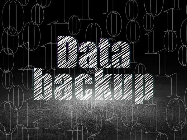 Data concept Data Backup in grunge dark room