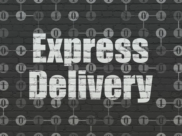 Concetto di finanza: Express Delivery sullo sfondo della parete — Foto Stock