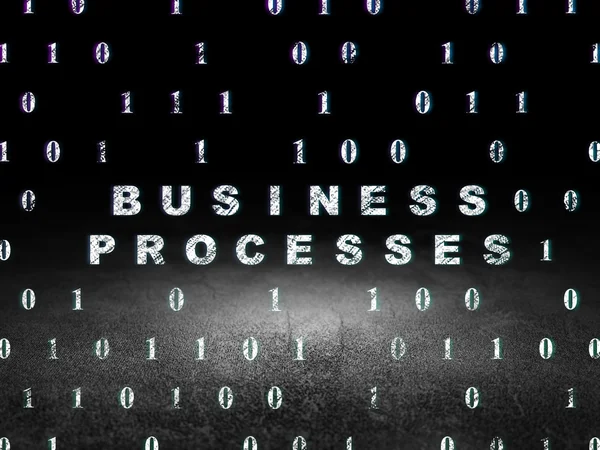 Finance concept: Business Processes in grunge dark room — Stock Photo, Image