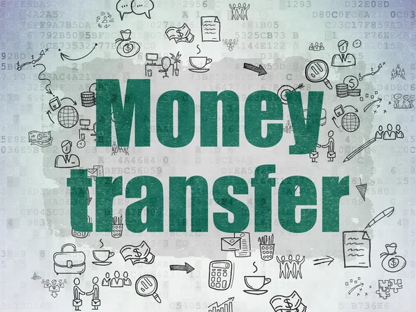 Concept de financement : Transfert d'argent sur fond numérique — Photo