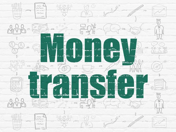 Finance concept: Money Transfer on wall background — Stock Photo, Image