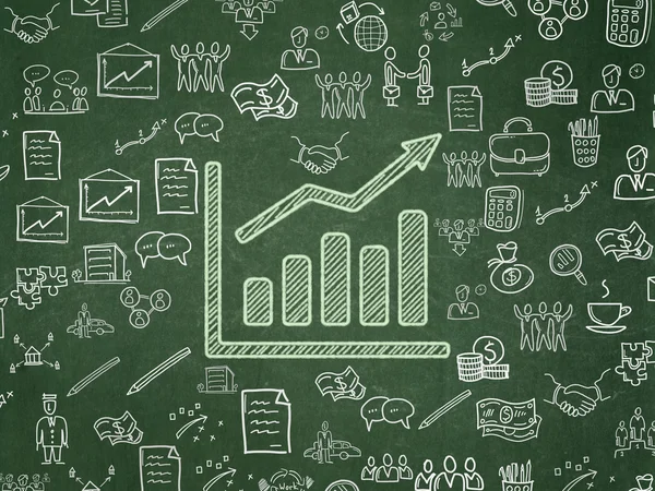 Concetto aziendale: grafico della crescita nel contesto del consiglio d'istituto — Foto Stock