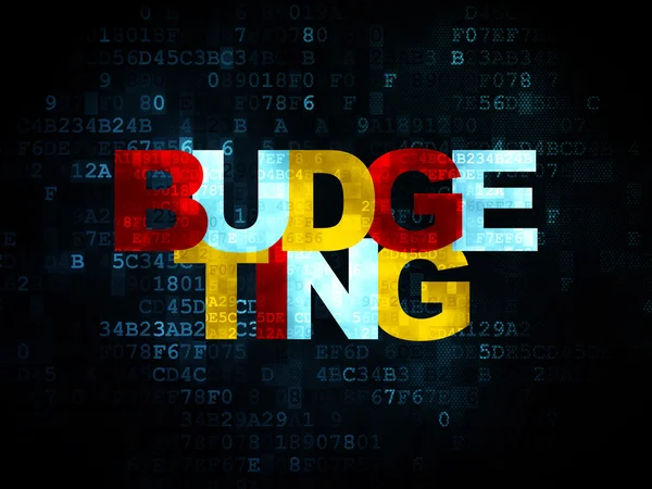 Концепция бизнеса: бюджетирование на цифровом фоне — стоковое фото