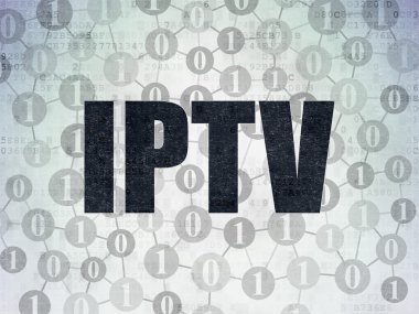 Web tasarım konsepti: IPTV dijital kağıt arka plan üzerinde