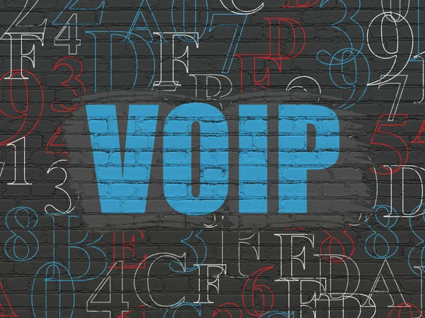 Концепция веб-разработки: VOIP на фоне стен — стоковое фото