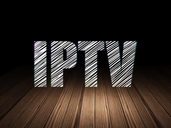 Concetto di Web design: IPTV in camera oscura grunge — Foto Stock