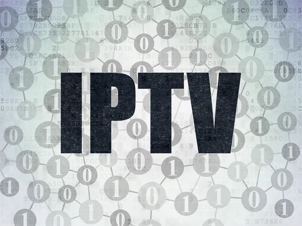 Концепція веб-дизайну: IPTV на фоні цифрового паперу — стокове фото