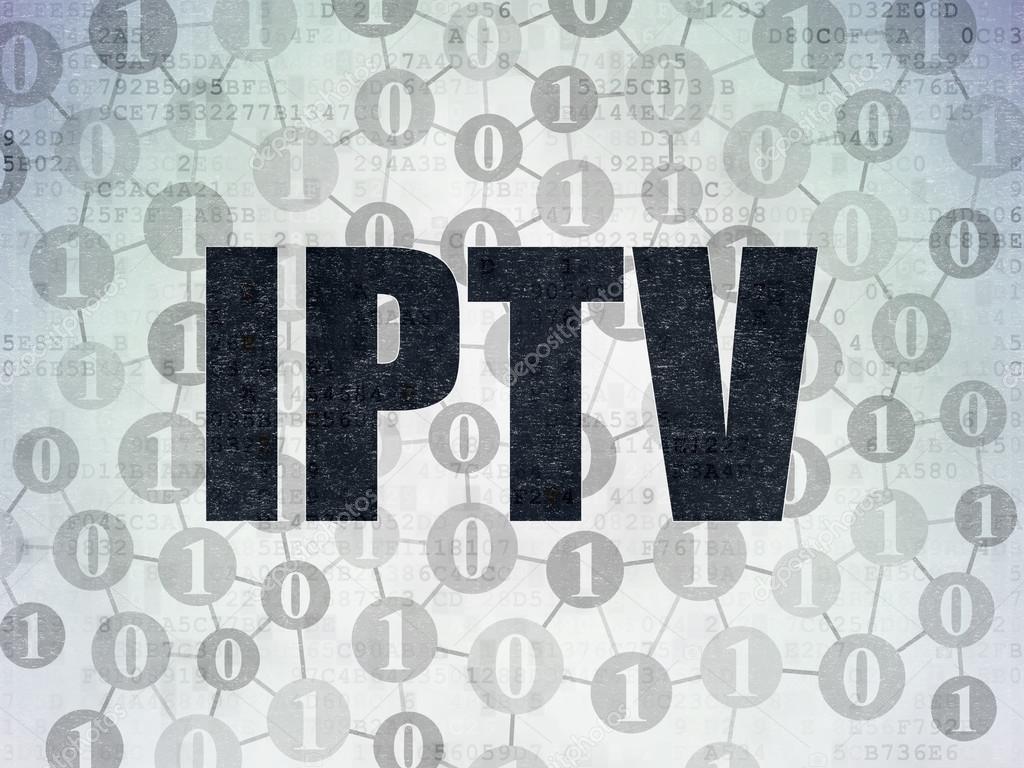 Web design concept: IPTV on Digital Paper background