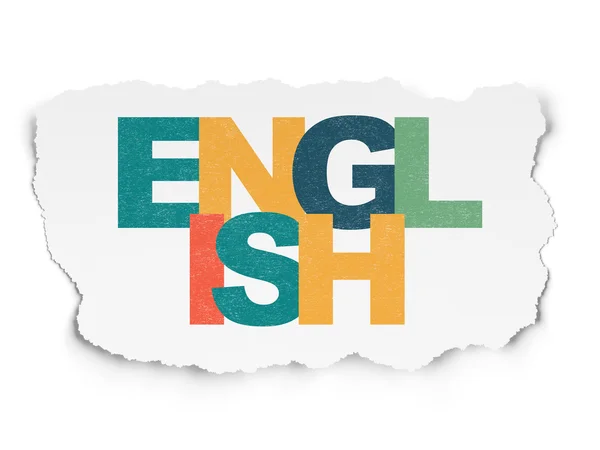 Education concept: English on Torn Paper background — Stock Photo, Image