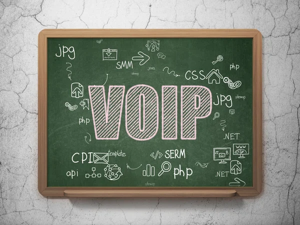 Concepto de desarrollo web: VOIP en el fondo de la Junta Escolar — Foto de Stock